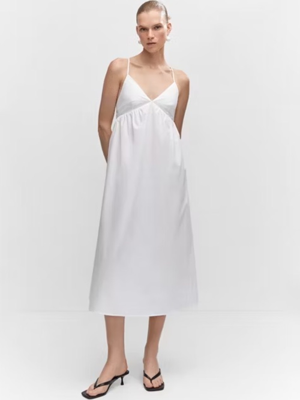 Mango Cotton Cross Back Dress NWT